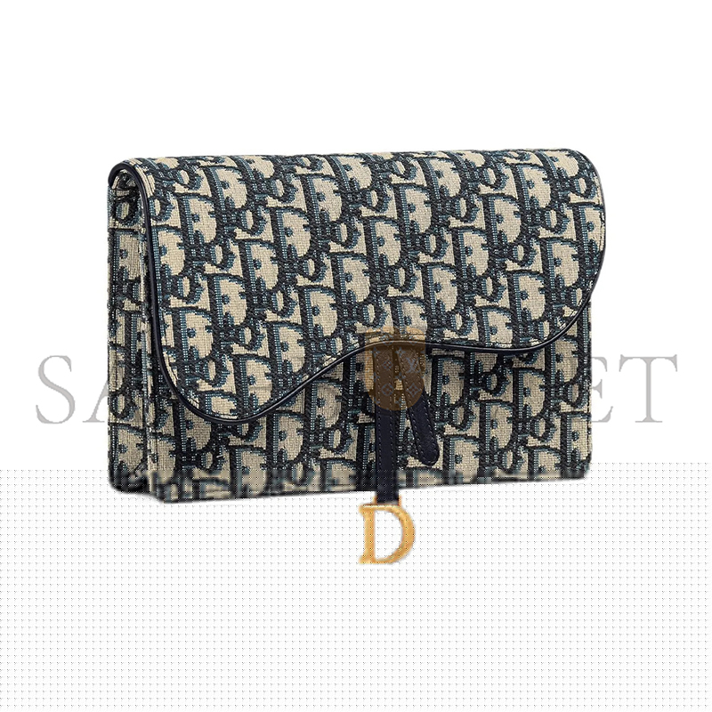 D*or oblique saddle chain pouch blue s5620ctzq-m928 (22*15*4.5cm)